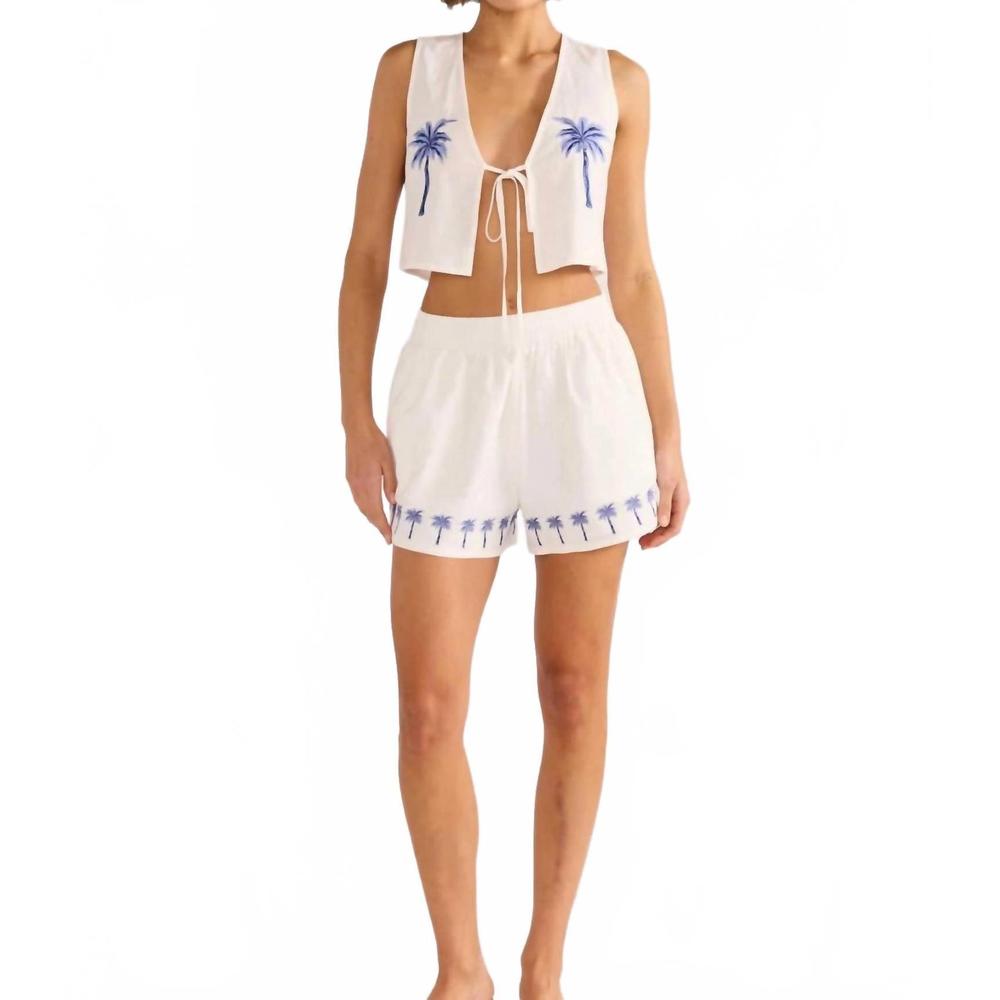 NEW MINKPINK isadora embroidered shorts in white